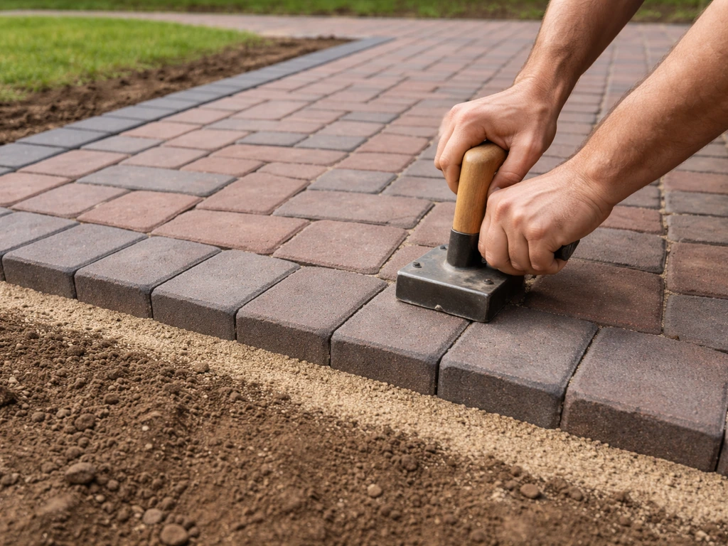 how to edge a patio with bricks