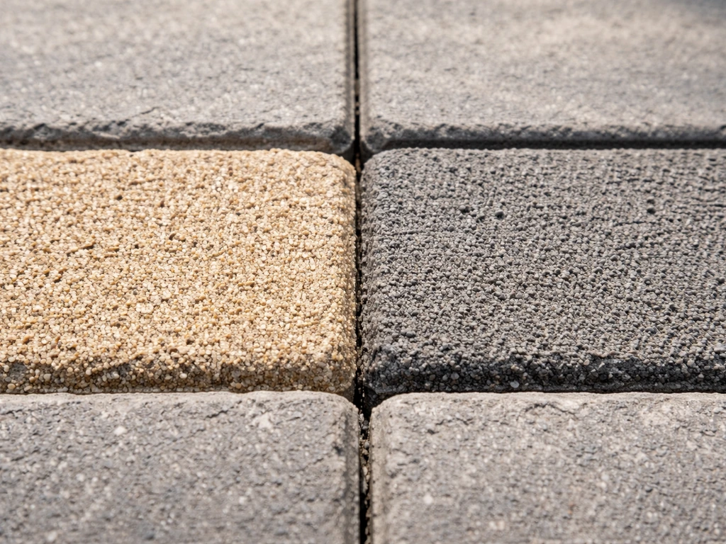 Close-up side-by-side textures of two joint-filling materials with distinct grain and color differences